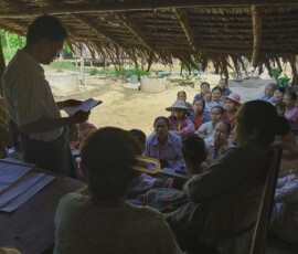 ၀မ်းတွင်းမြို့နယ် အုန္နဲ ကျေးရွာတွင် ချေးငွေလျှောက်လွှာတင်သည့် အစည်းအဝေးဆောင်ရွက်နေခြင်း