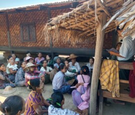 ၀မ်းတွင်းမြို့နယ် အုန္နဲ ကျေးရွာတွင် ချေးငွေလျှောက်လွှာတင်သည့် အစည်းအဝေးဆောင်ရွက်နေခြင်း